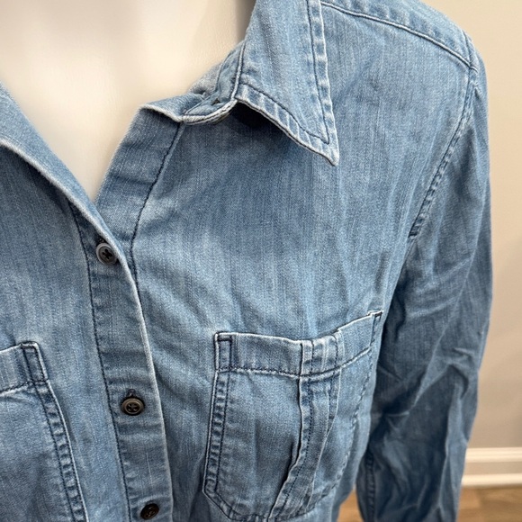 Express Blue Button Down Shirt - Picture 3 of 13